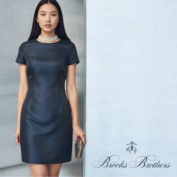 Brooks Brothers Dresses & Skirts - BROOKS BROTHERS Stunning Petite Black Taffeta Sheath Dress | Size 0P